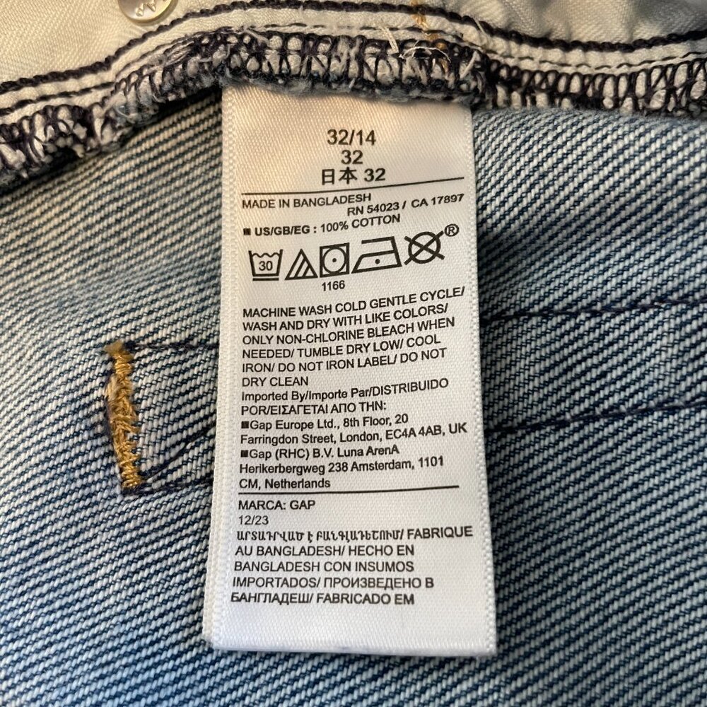 Gap Front Split Frayed Bottom Maxi Denim Skirt Women's 32 / 14 Blue Medium Wash - Picture 6 of 7